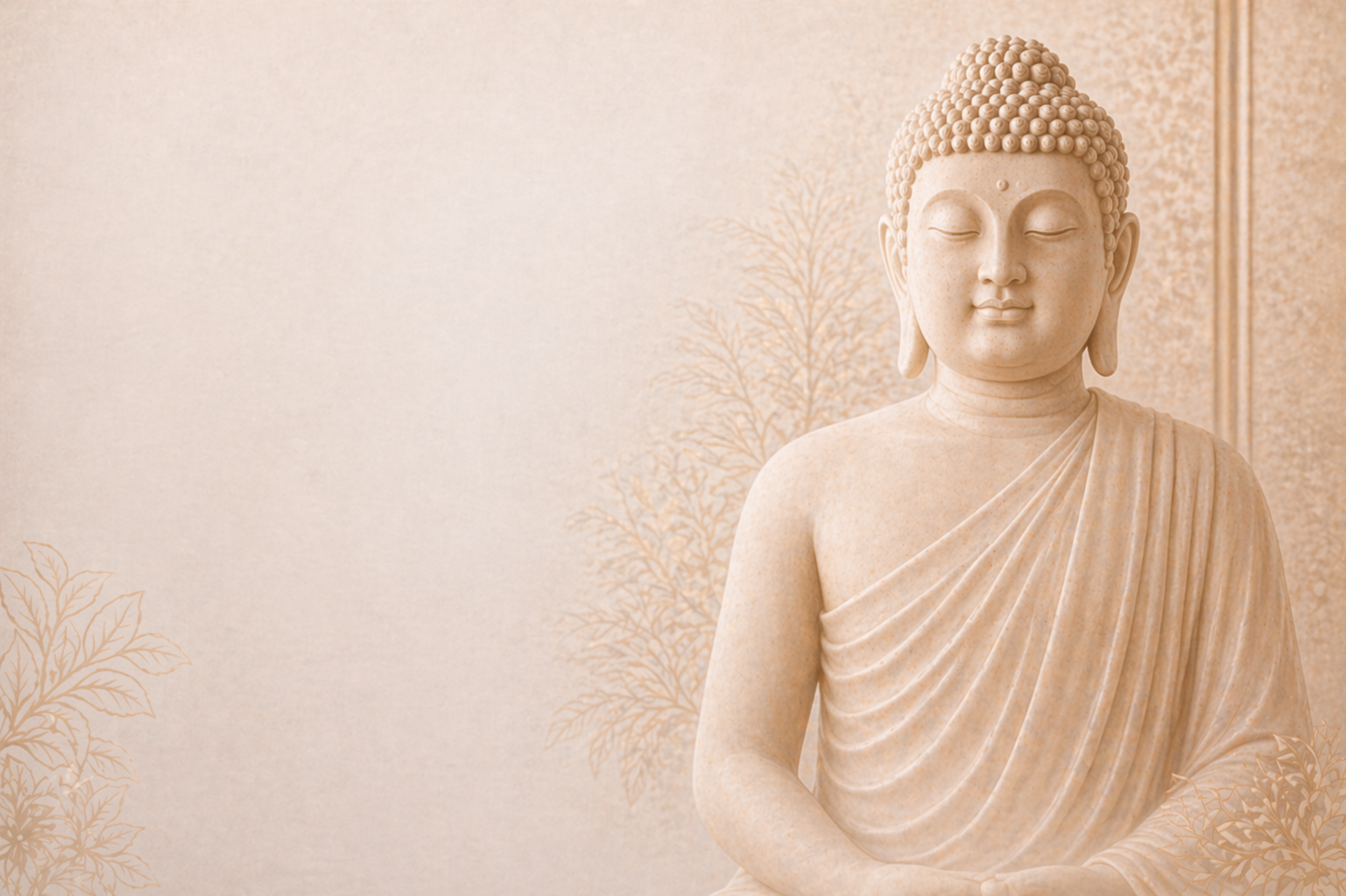 Golden Buddha statue with lotus flowers